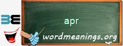 WordMeaning blackboard for apr